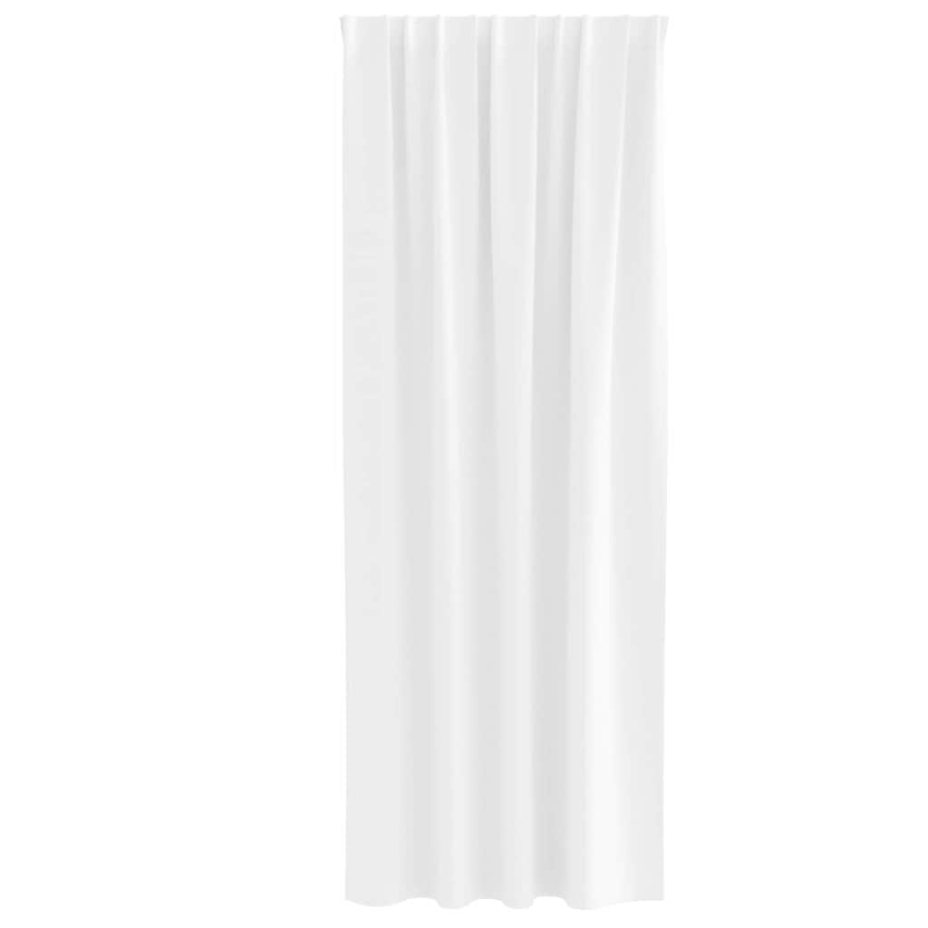 Gordijnen met gordijnen 2 pcs Zuiverwit Polyester