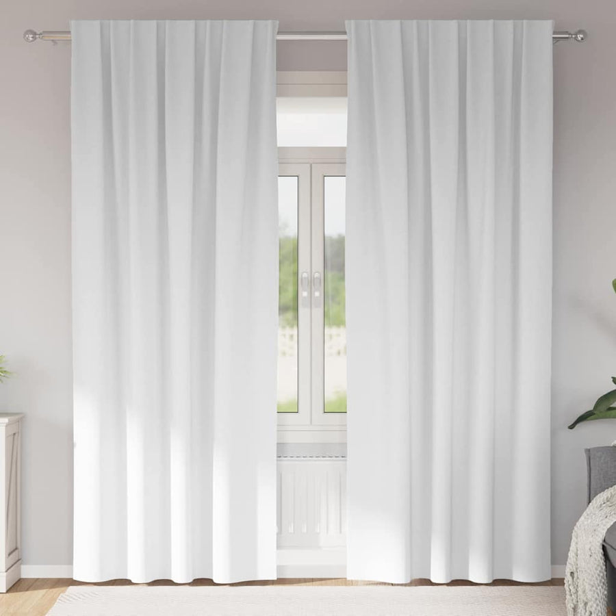 Gordijnen met gordijnen 2 pcs Helder wit Polyester