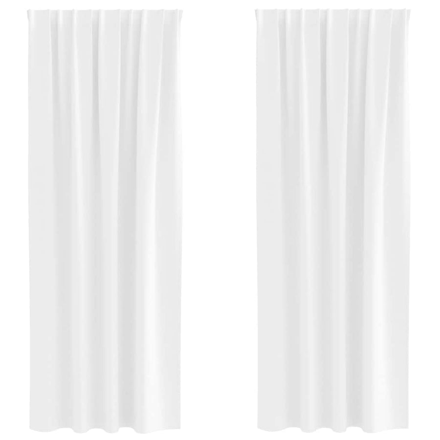 Gordijnen met gordijnen 2 pcs Helder wit Polyester