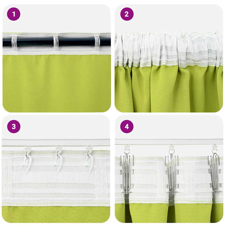 Zwart-out Gordijnen met Ringen 2 pcs Groen 140 x 140 cm