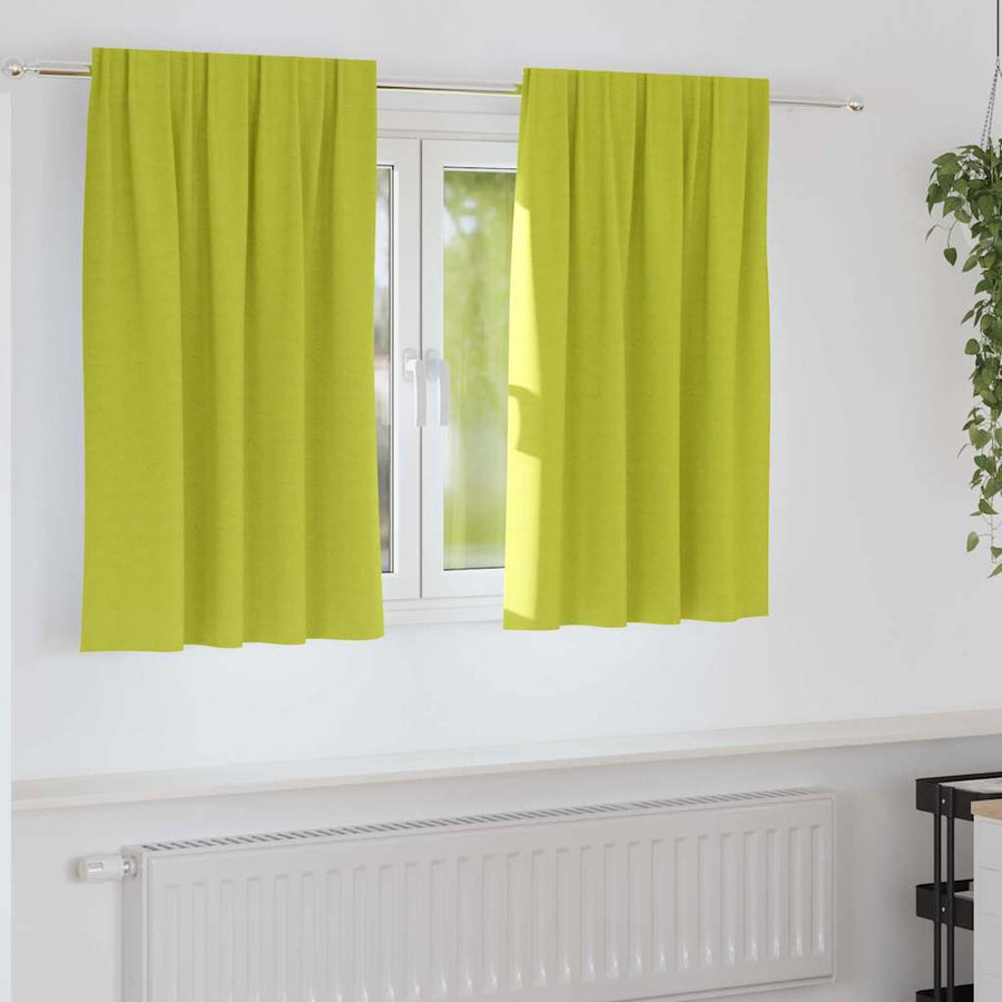 Zwart-out Gordijnen met Ringen 2 pcs Groen 140 x 140 cm