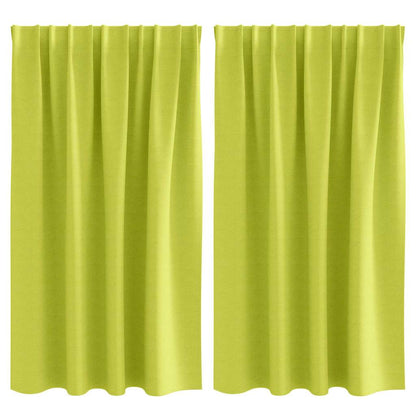 Zwart-out Gordijnen met Ringen 2 pcs Groen 140 x 140 cm