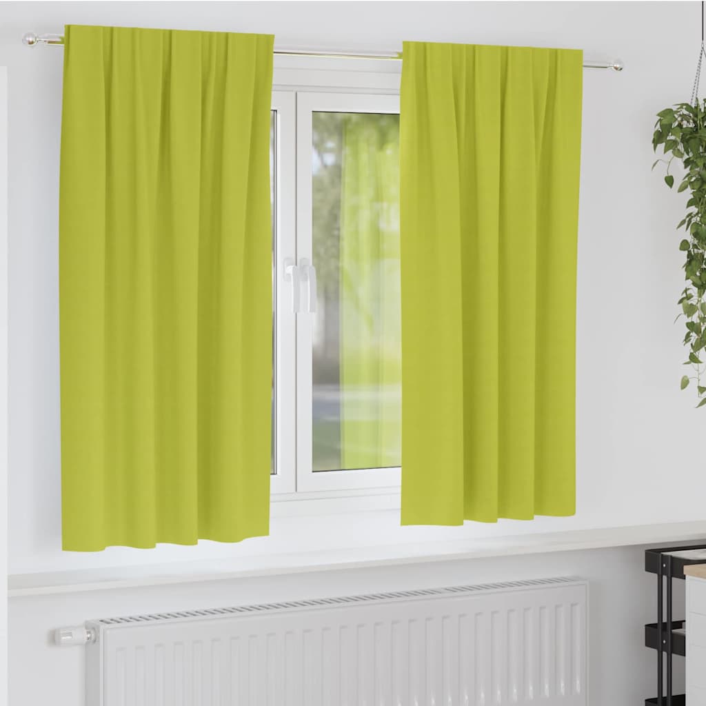 Gordijnen met gordijnen 2 pcs Appelgroen Polyester