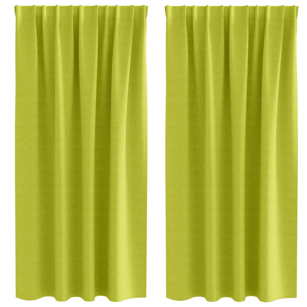 Gordijnen met gordijnen 2 pcs Appelgroen Polyester