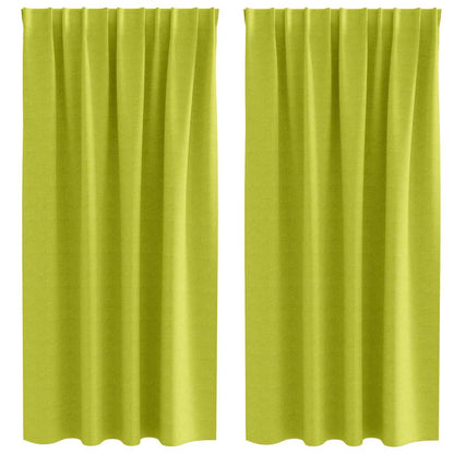 Gordijnen met gordijnen 2 pcs Appelgroen Polyester