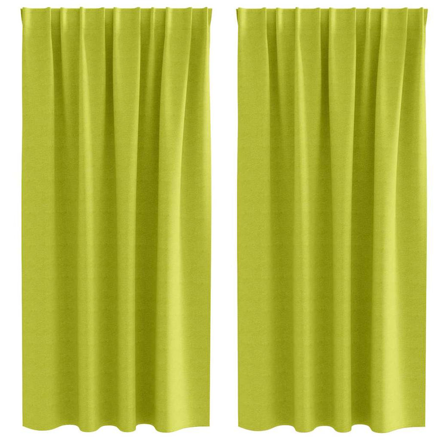 Gordijnen met gordijnen 2 pcs Appelgroen Polyester