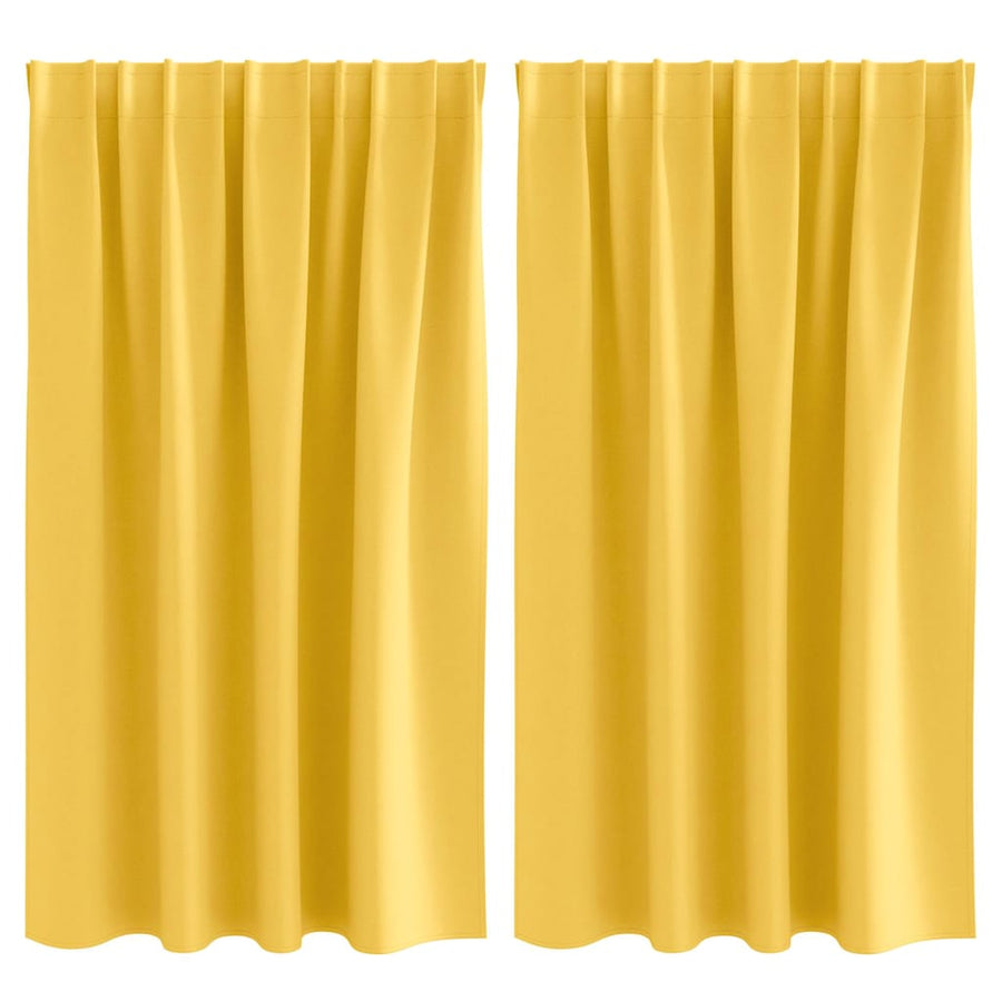 Gordijnen met gordijnen 2 pcs Mosterdgeel Polyester