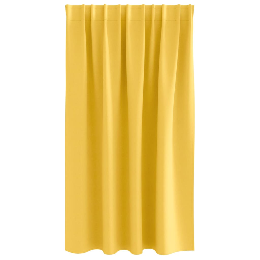 Gordijnen met gordijnen 2 pcs Mosterdgeel Polyester