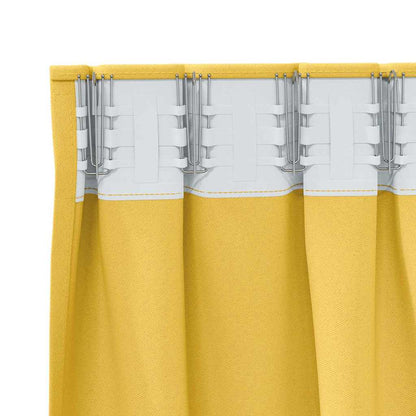 Gordijnen met gordijnen 2 pcs Mosterdgeel Polyester