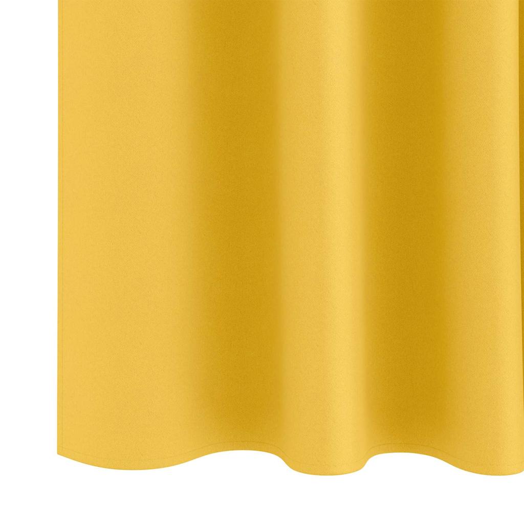 Gordijnen met gordijnen 2 pcs Mosterdgeel Polyester