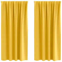 Gordijnen met gordijnen 2 pcs Mosterdgeel Polyester