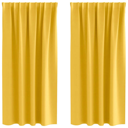 Gordijnen met gordijnen 2 pcs Mosterdgeel Polyester