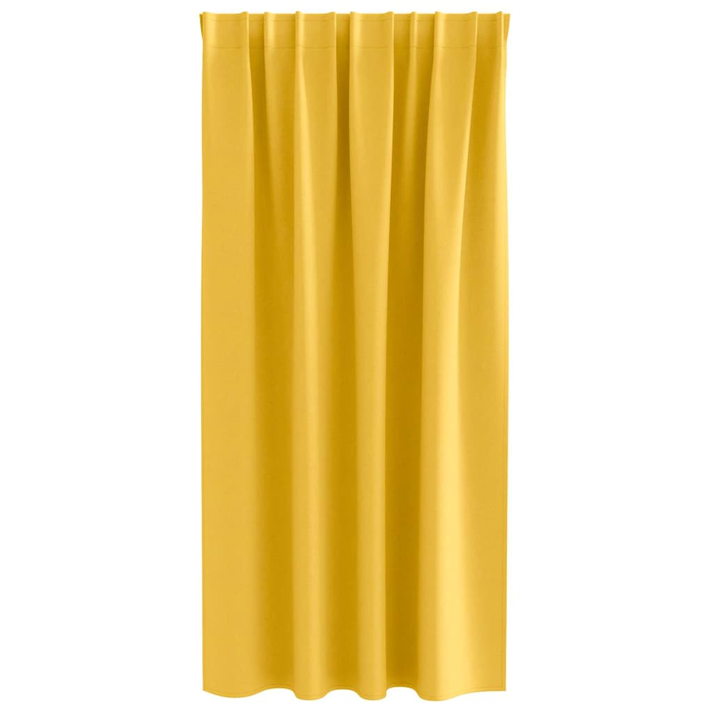 Gordijnen met gordijnen 2 pcs Mosterdgeel Polyester