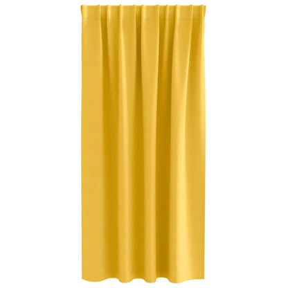 Gordijnen met gordijnen 2 pcs Mosterdgeel Polyester