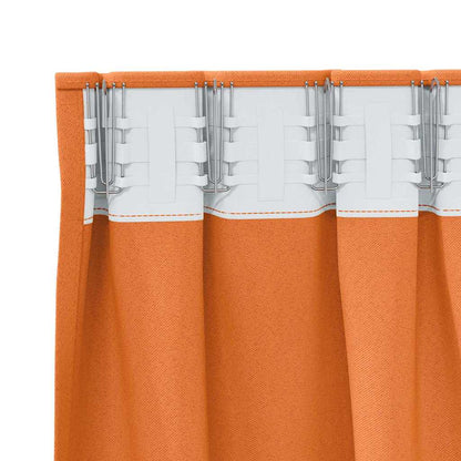 Gordijnen met gordijnen 2 pcs Oranje Polyester