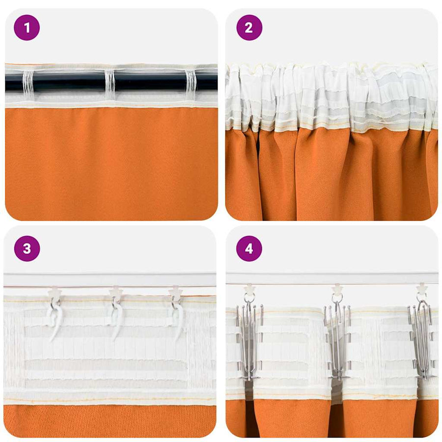 Gordijnen met gordijnen 2 pcs Oranje Polyester