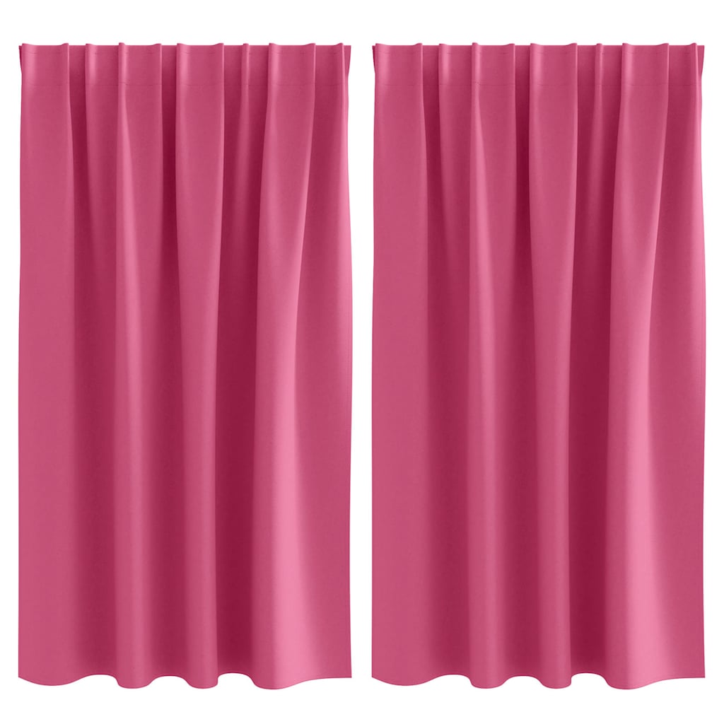 Gordijnen met gordijnen 2 pcs Felroze Polyester