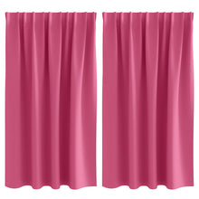 Gordijnen met gordijnen 2 pcs Felroze Polyester