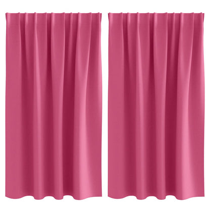Gordijnen met gordijnen 2 pcs Felroze Polyester