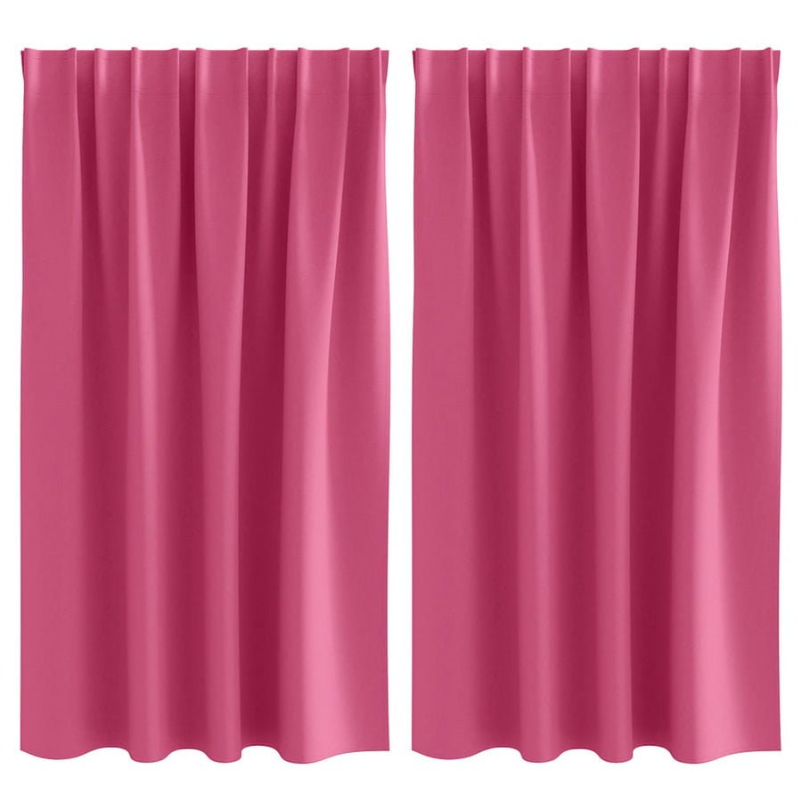 Gordijnen met gordijnen 2 pcs Felroze Polyester