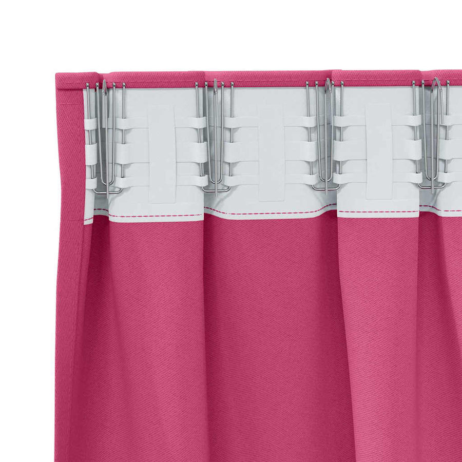 Gordijnen met gordijnen 2 pcs Felroze Polyester