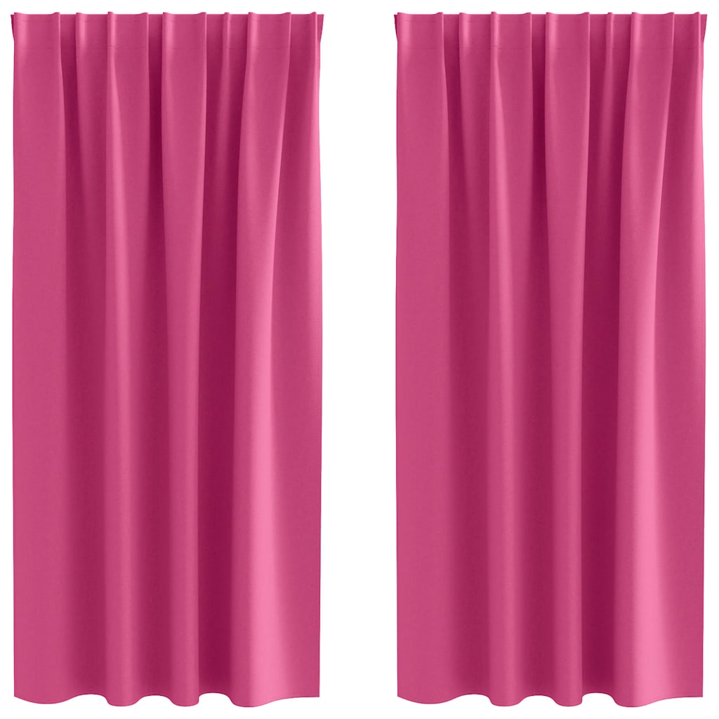 Gordijnen met gordijnen 2 pcs Felroze Polyester