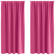 Gordijnen met gordijnen 2 pcs Felroze Polyester
