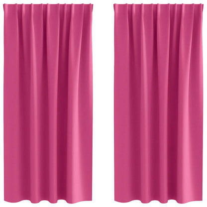 Gordijnen met gordijnen 2 pcs Felroze Polyester
