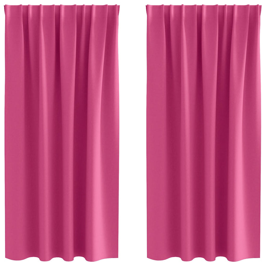 Gordijnen met gordijnen 2 pcs Felroze Polyester