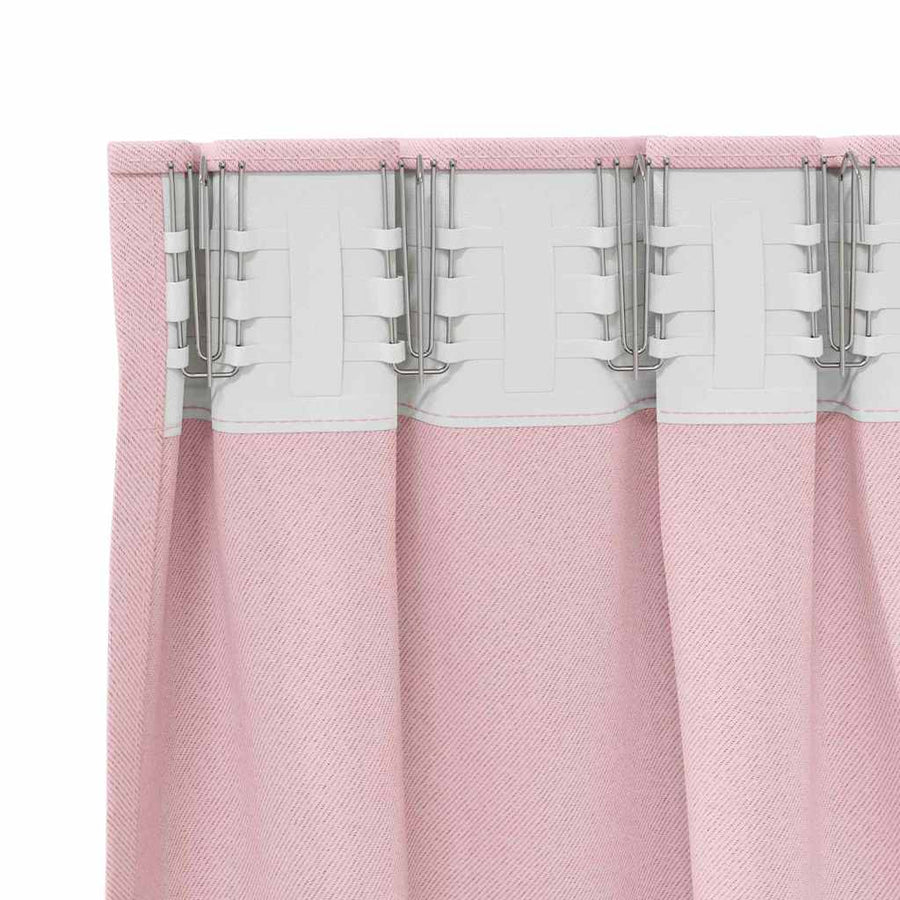 Zwart-out Gordijnen met Ringen 2 pcs Babyroze 140 x 140 cm