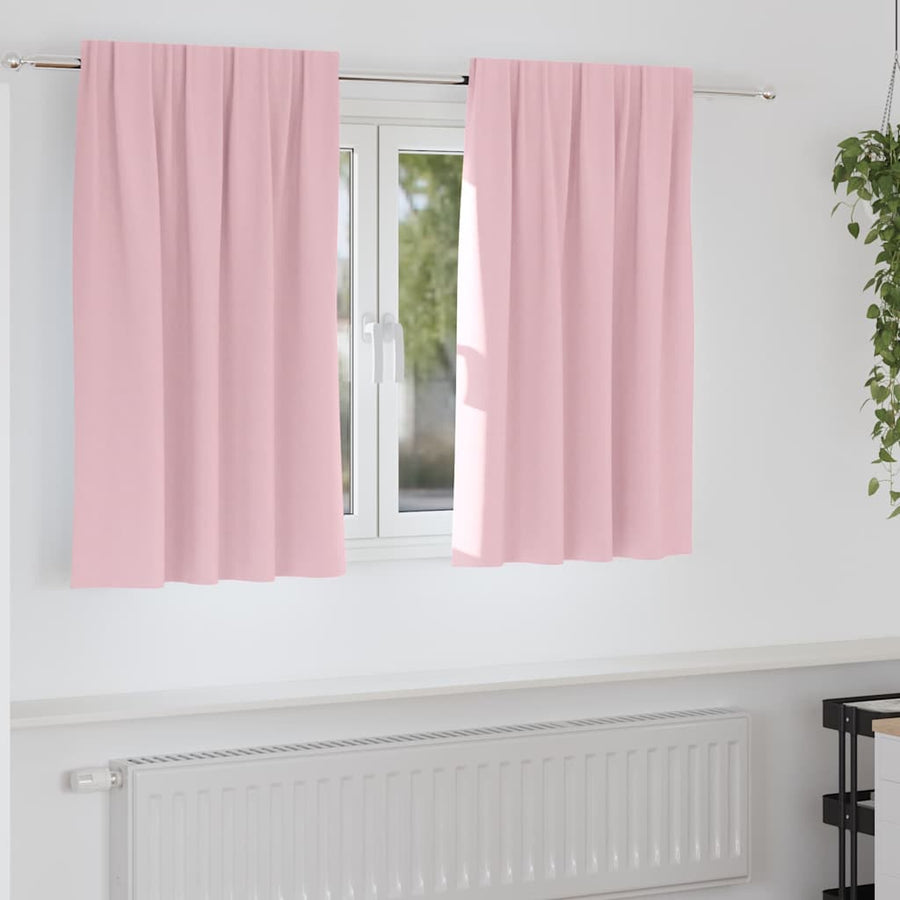 Zwart-out Gordijnen met Ringen 2 pcs Babyroze 140 x 140 cm
