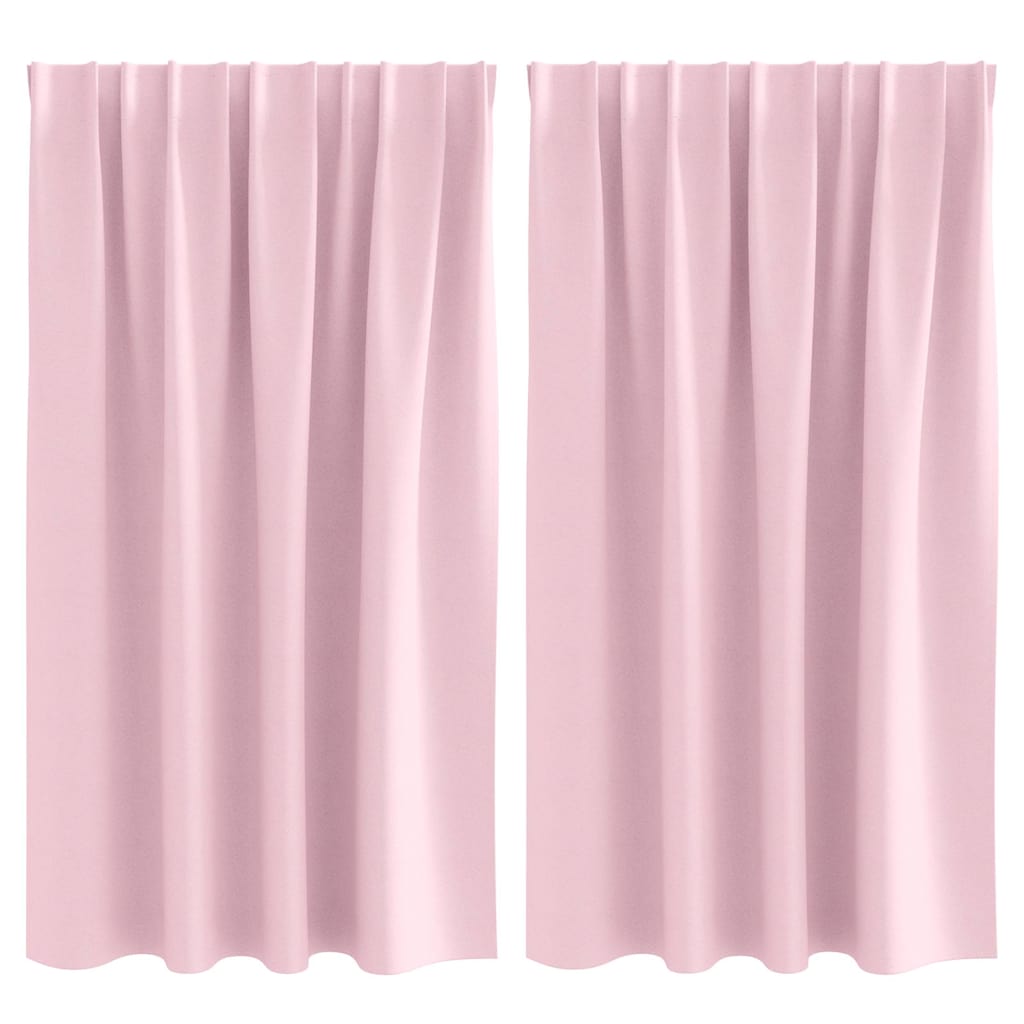 Zwart-out Gordijnen met Ringen 2 pcs Babyroze 140 x 140 cm