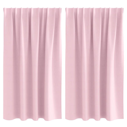 Zwart-out Gordijnen met Ringen 2 pcs Babyroze 140 x 140 cm