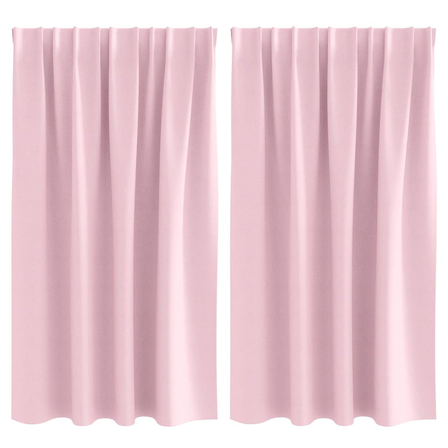 Zwart-out Gordijnen met Ringen 2 pcs Babyroze 140 x 140 cm