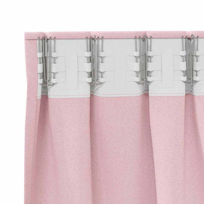 Zwart-out Gordijnen met Ringen 2 pcs Babyroze 175 x 140 cm