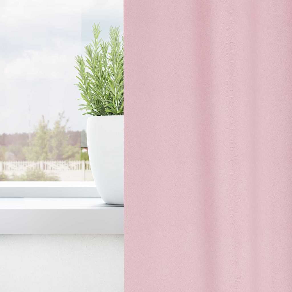 Zwart-out Gordijnen met Ringen 2 pcs Babyroze 175 x 140 cm