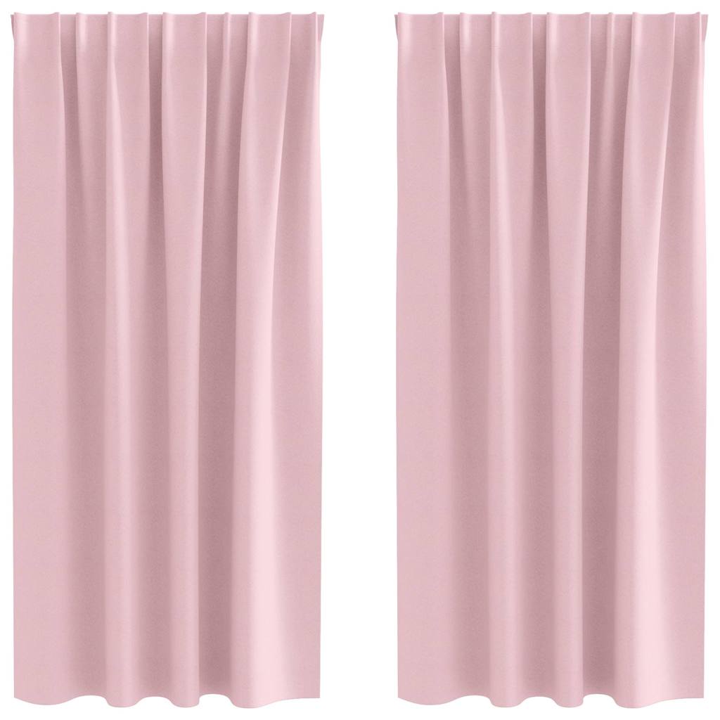 Zwart-out Gordijnen met Ringen 2 pcs Babyroze 175 x 140 cm