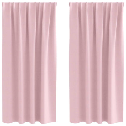 Zwart-out Gordijnen met Ringen 2 pcs Babyroze 175 x 140 cm