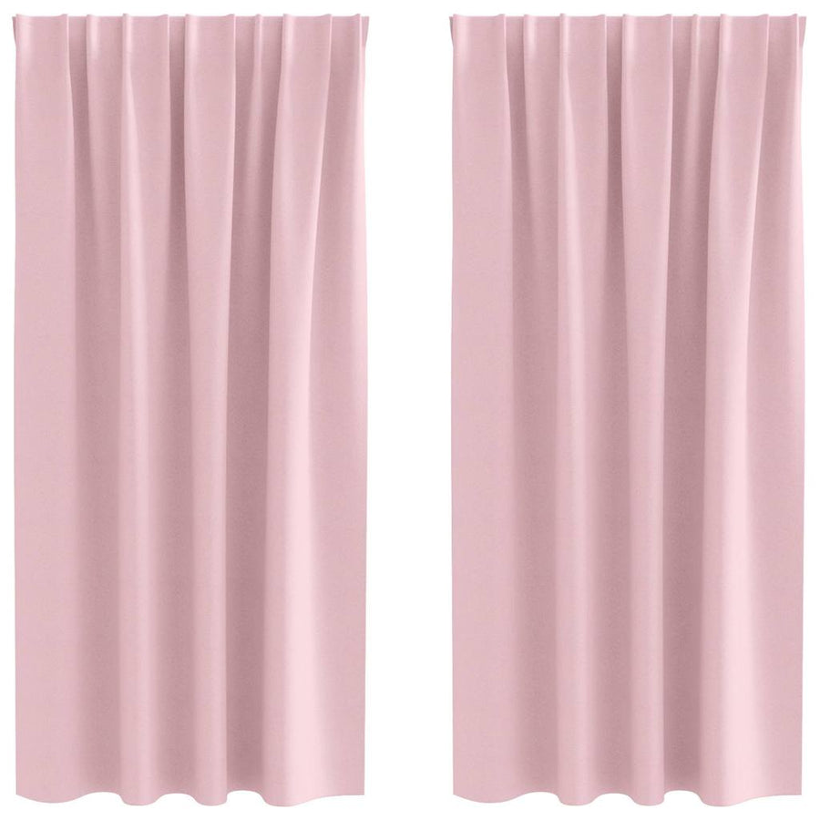 Zwart-out Gordijnen met Ringen 2 pcs Babyroze 175 x 140 cm