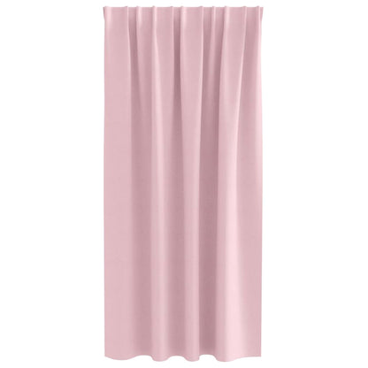 Zwart-out Gordijnen met Ringen 2 pcs Babyroze 175 x 140 cm