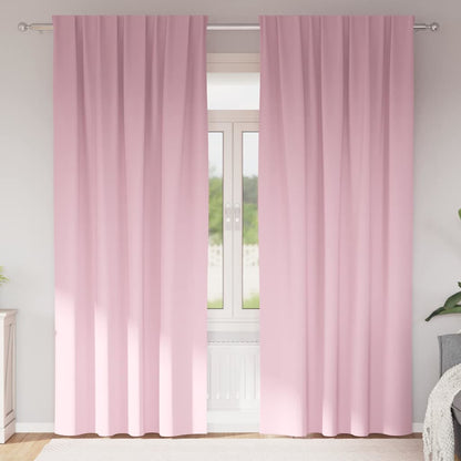 Zwart-Out Gordijnen Met Ringen 2 Pcs Babyroze 225 X 140 Cm Felroze