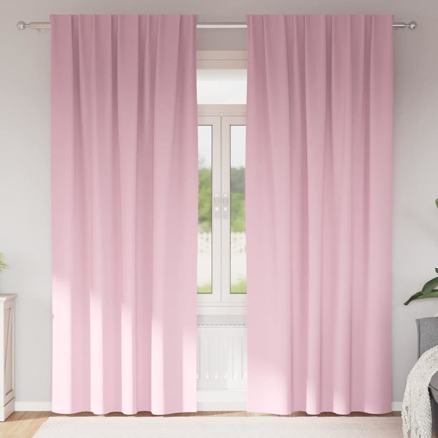 Zwart-Out Gordijnen Met Ringen 2 Pcs Babyroze 225 X 140 Cm Felroze