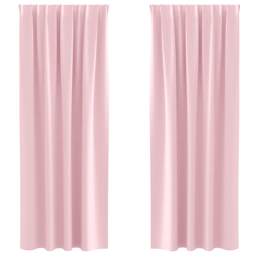 Zwart-Out Gordijnen Met Ringen 2 Pcs Babyroze 225 X 140 Cm Felroze