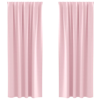 Zwart-Out Gordijnen Met Ringen 2 Pcs Babyroze 225 X 140 Cm Felroze