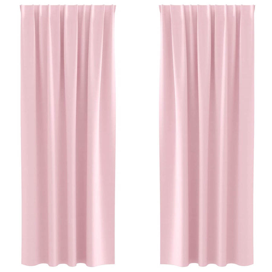 Zwart-Out Gordijnen Met Ringen 2 Pcs Babyroze 225 X 140 Cm Felroze