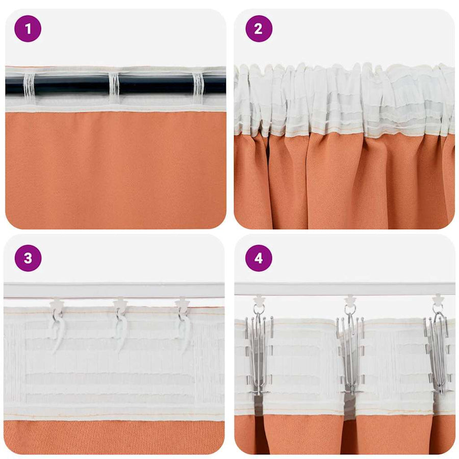 Gordijnen met gordijnen 2 pcs Terracotta Polyester