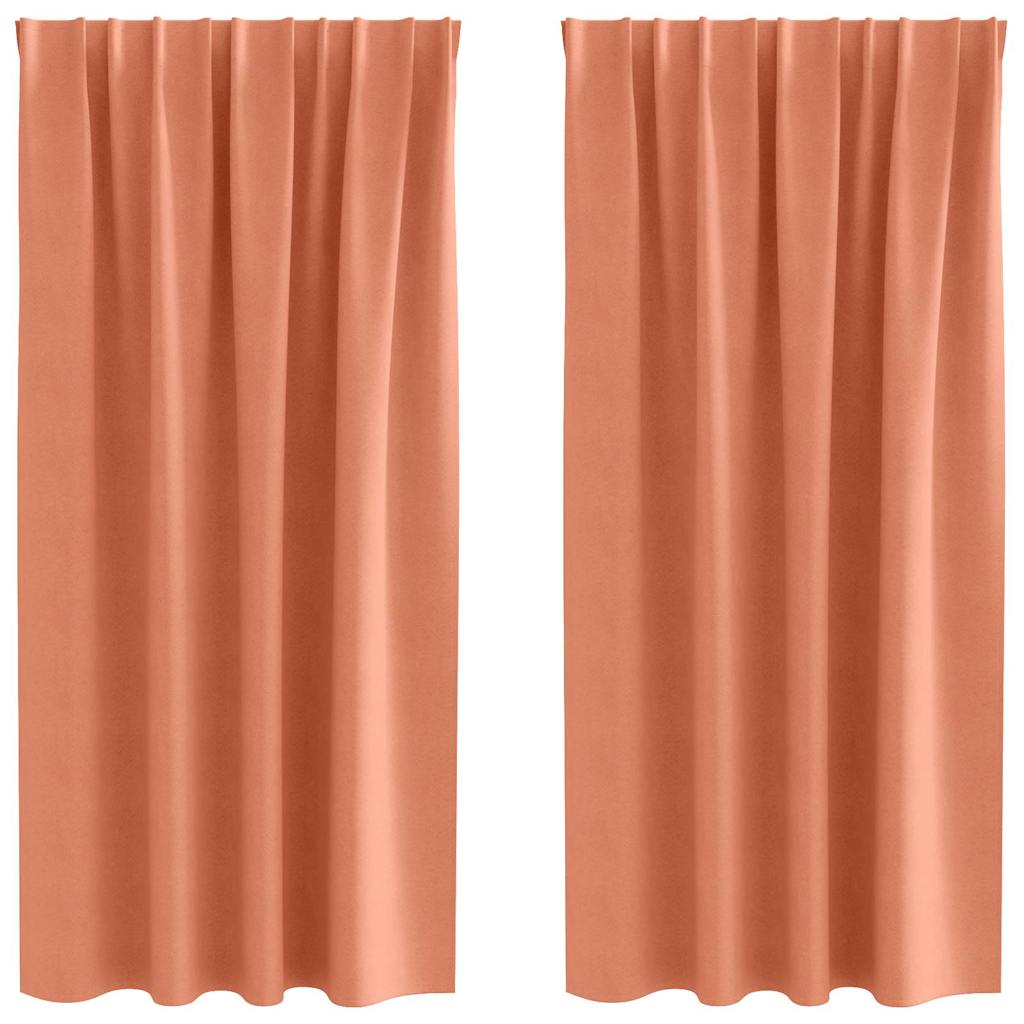 Gordijnen met gordijnen 2 pcs Terracotta Polyester