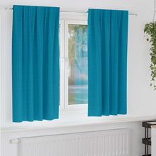 Gordijnen met gordijnen 2 pcs Turquoise Polyester