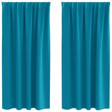 Gordijnen met gordijnen 2 pcs Turquoise Polyester