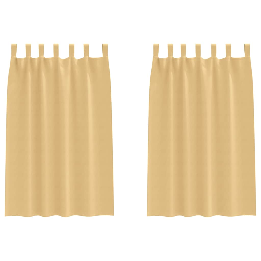 Gordijnen met gordijnen 2 pcs Beige Polyester